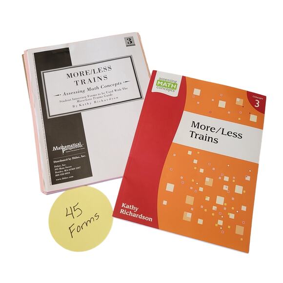 More Less Trains Book 3 Kathy Richardson 45 Student Forms Assessing Math Concept - Picture 1 of 10